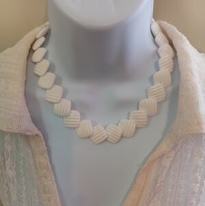 Elegant White Beaded Necklace